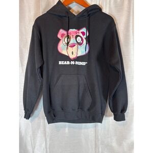 Bear-N-Mind Graphic Hoodie Youth Kids Pullover Sweatshirt Black‎ Small Cotton